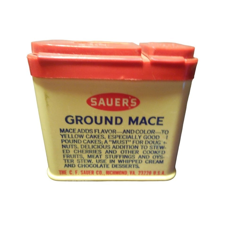 Vintage Sauer's Choice Ground Mace Seasoning Spice Container Estate FInd - Picture 3 of 6
